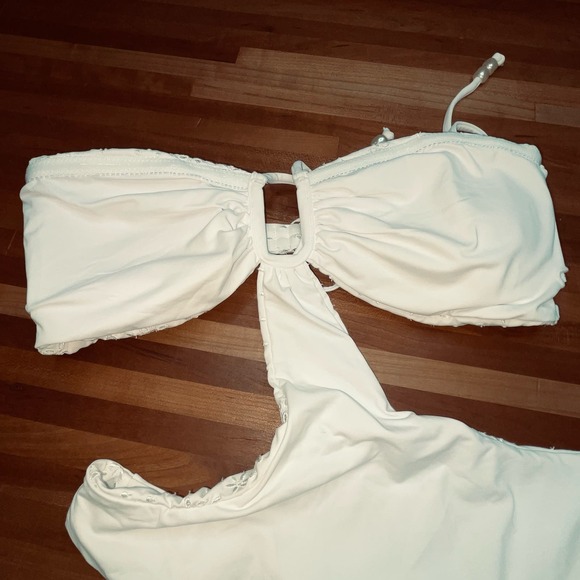 L*Space Marina Eyelet One Piece Swimsuit white XL - Picture 10 of 13